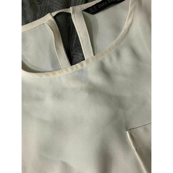 Zara Womens Solid White Crew Neck Tank Top Blouse Xs - Picture 7 of 7